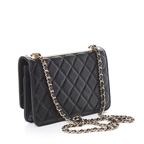 chanel black trendy cc wallet on chain|chanel quilted wallet on chain.